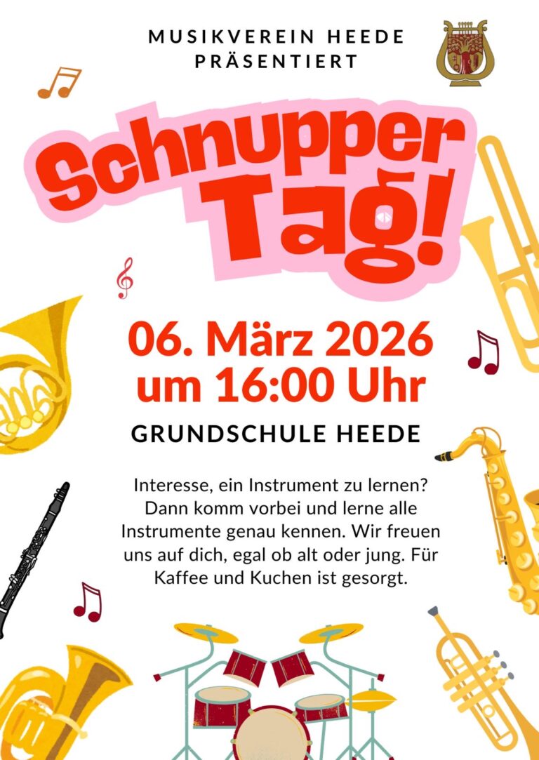 Flyer zu Instrumenten-Schnuppertag